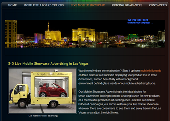 Home page design for Las Vegas advertisers.