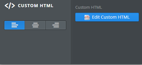 Custom HTML editor.
