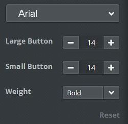 Weebly button font styling options: font, size and font weight.