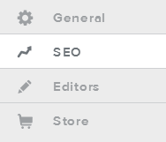 SEO settings tab in the Weebly editor.